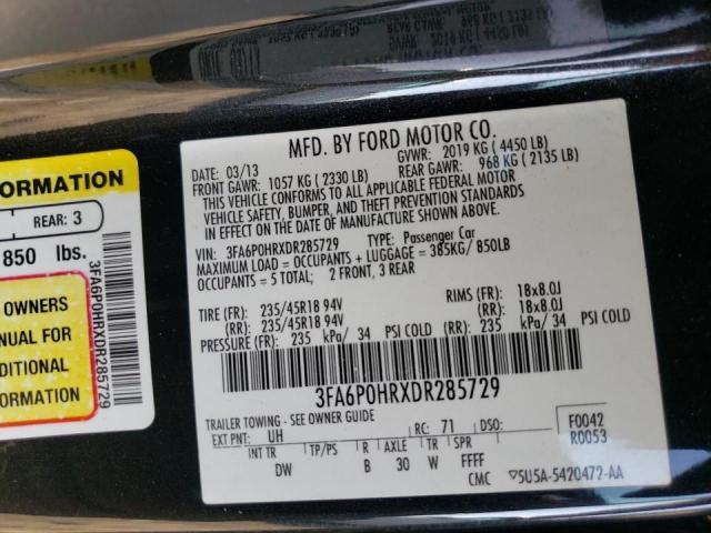 3FA6P0HRXDR285729 2013 Ford Fusion Se