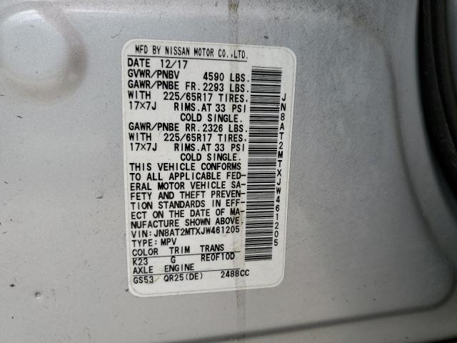 JN8AT2MTXJW461205 Nissan ROGUE S
