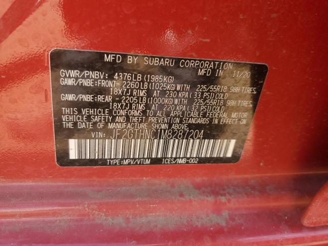 JF2GTHNC1M8287204 Subaru Crosstrek Limited