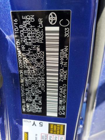 JTDKBRFU1H3540422 Toyota PRIUS
