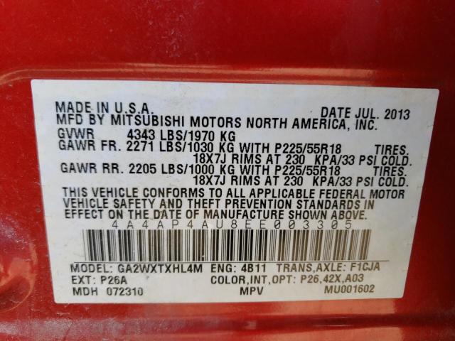 4A4AP4AU8EE003305 Mitsubishi Outlander Sport Se