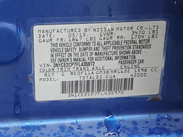 3N1CE2CP7FL435972 Nissan Versa Note S