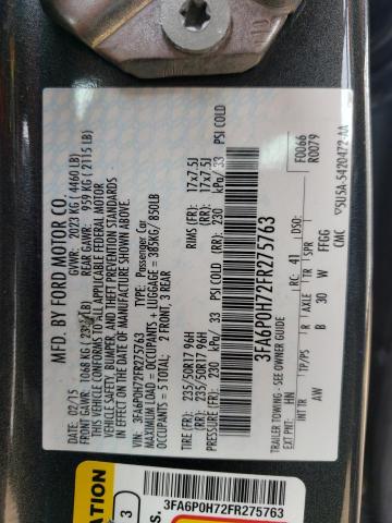 3FA6P0H72FR275763 Ford FUSION SE