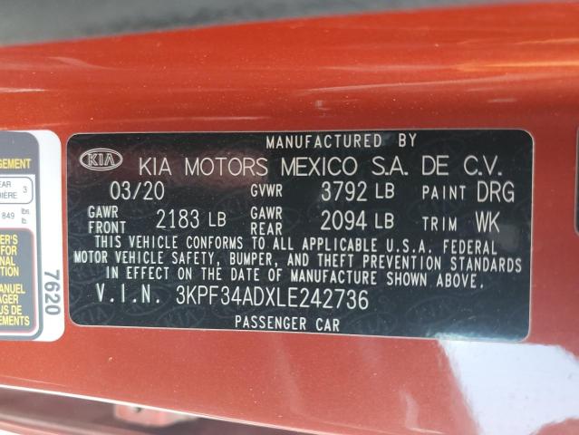 3KPF34ADXLE242736 KIA Forte Gt Line