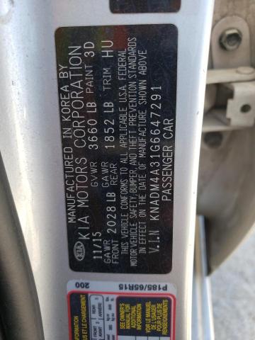 KNADM4A31G6647291 KIA RIO LX