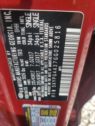 5XYPG4A37GG025816 KIA SORENTO LX