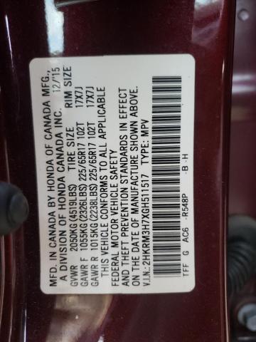2016 HONDA CR-V EXL - 2HKRM3H7XGH511517
