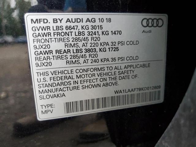 WA1LAAF79KD012609 2019 AUDI Q7, photo no. 13