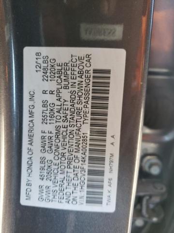 2019 Honda Accord Hybrid VIN: 1HGCV3F14KA002851 Lot: 65483893