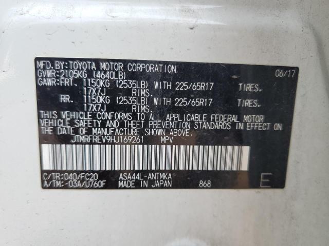 JTMRFREV9HJ169261 Toyota Rav4 Xle