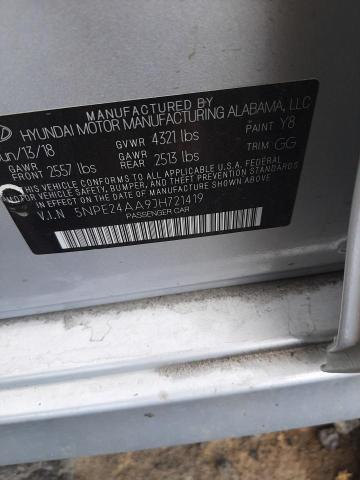5NPE24AA9JH721419 Hyundai SONATA ECO
