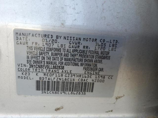 3N1CN8EV9LL862838 Nissan Versa SV 12