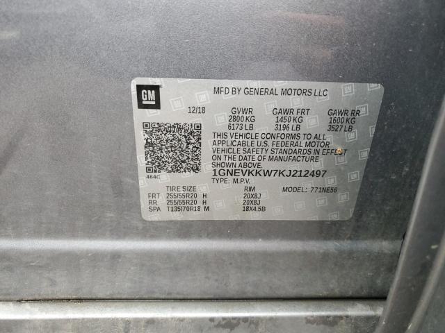 1GNEVKKW7KJ212497 Chevrolet Traverse Premier