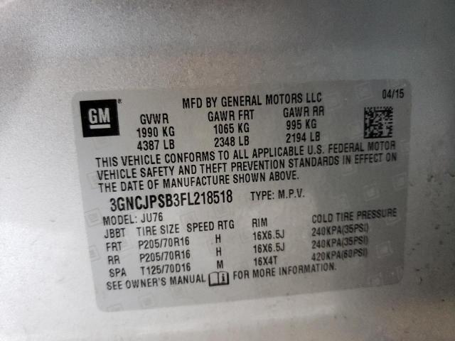 2015 CHEVROLET TRAX 1LS - 3GNCJPSB3FL218518