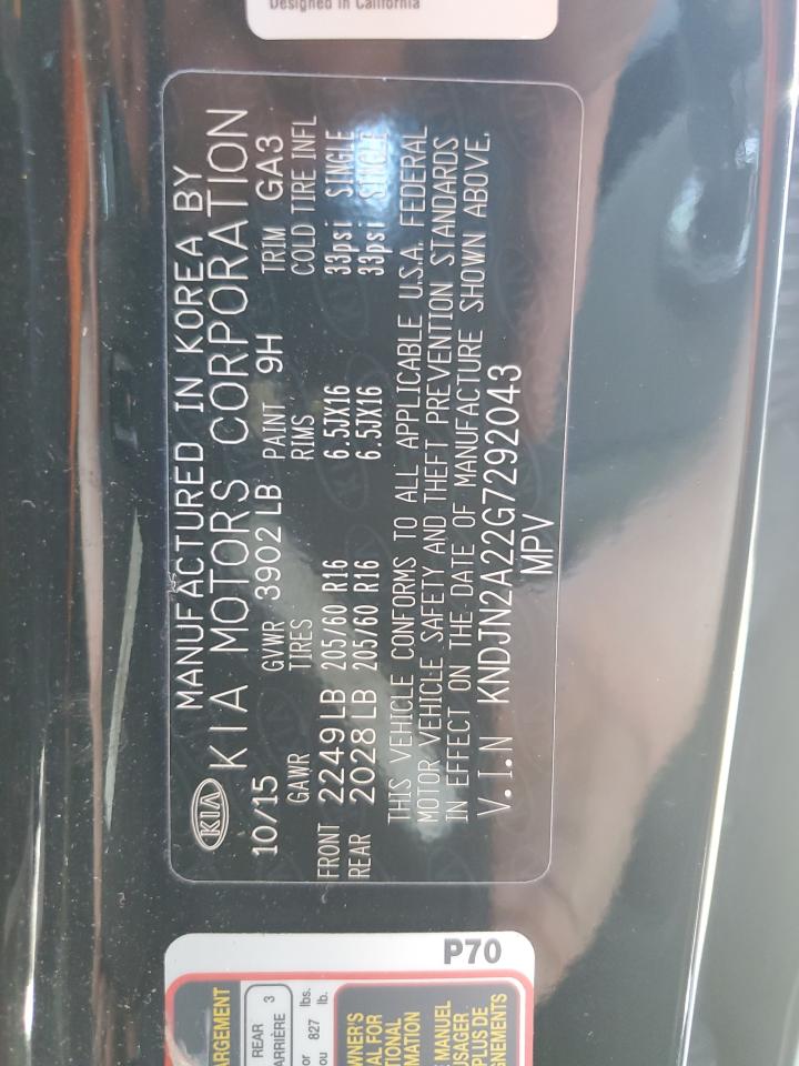 KNDJN2A22G7292043 2016 Kia Soul