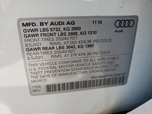 WA1B4AFY3L2040107 Audi Sq5 Premium Plus