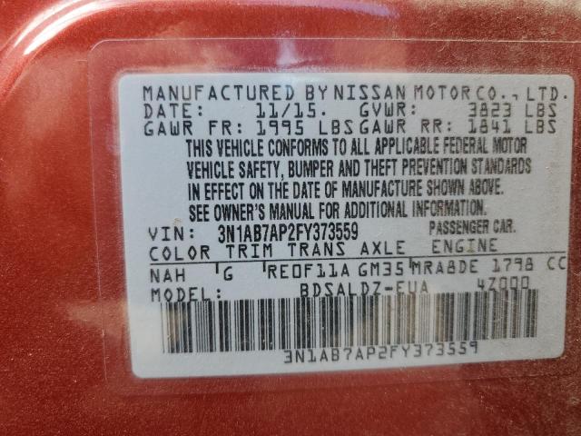 3N1AB7AP2FY373559 Nissan SENTRA S