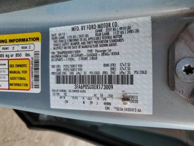 3FA6P0SUXER173009 2014 FORD FUSION, photo no. 12