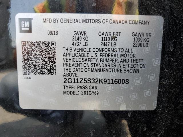 2019 CHEVROLET IMPALA 4D - 2G11Z5S32K9116008