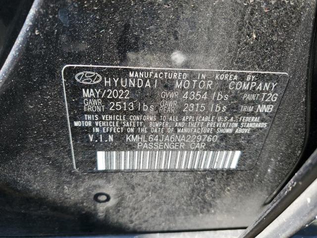 KMHL64JA6NA229760 | 2022 HYUNDAI SONATA SEL