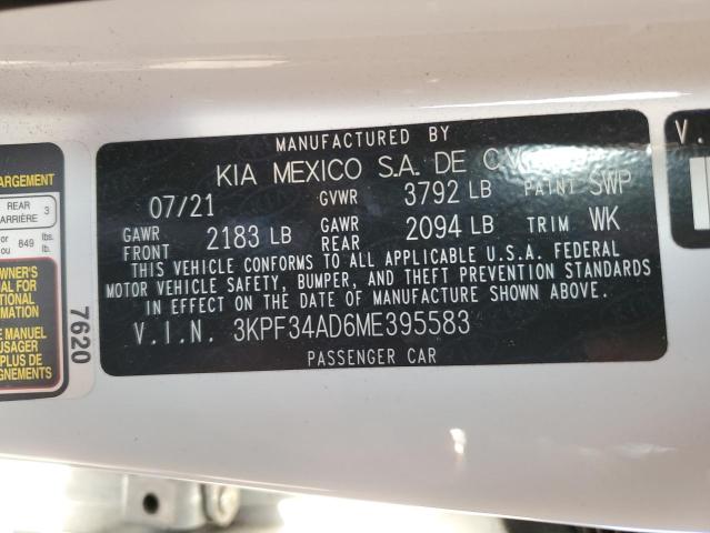 3KPF34AD6ME395583 KIA Forte Gt Line