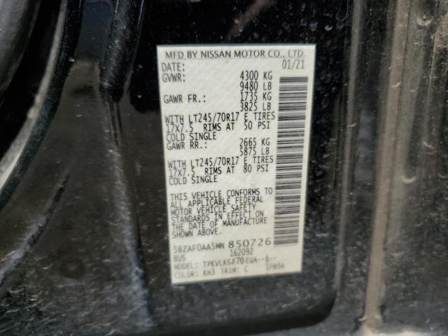 2021 NISSAN NV 3500 5BZAF0AA5MN850726