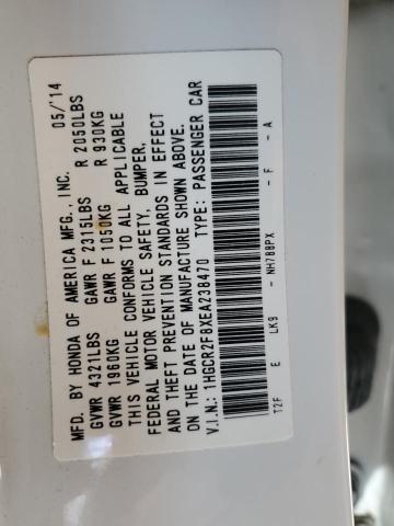 Honda ACCORD EXL 2014 1HGCR2F8XEA238470 Image 13