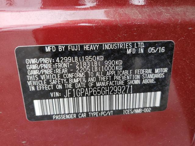 JF1GPAP65GH299271 Subaru Impreza Sport Premium