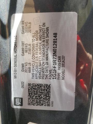 2022 CHEVROLET CAMARO LT1 1G1FF1R73N0128148