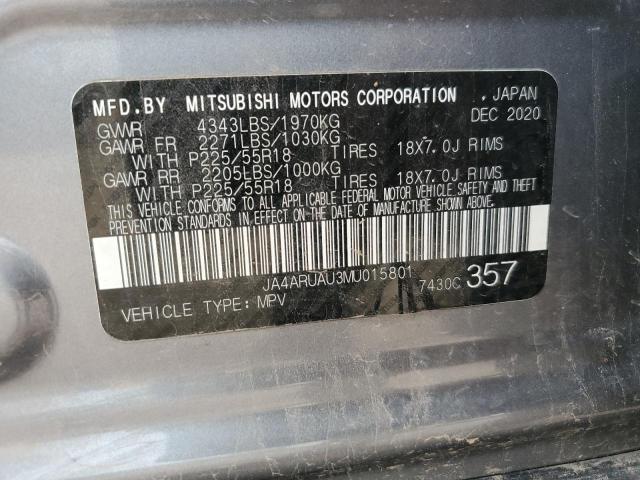 JA4ARUAU3MU015801 | 2021 MITSUBISHI OUTLANDER