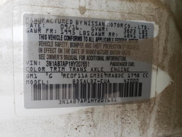 2017 NISSAN SENTRA S - 3N1AB7AP1HY207651