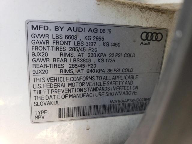 VIN WA1VAAF78HD021948 2017 Audi Q7, Prestige no.13