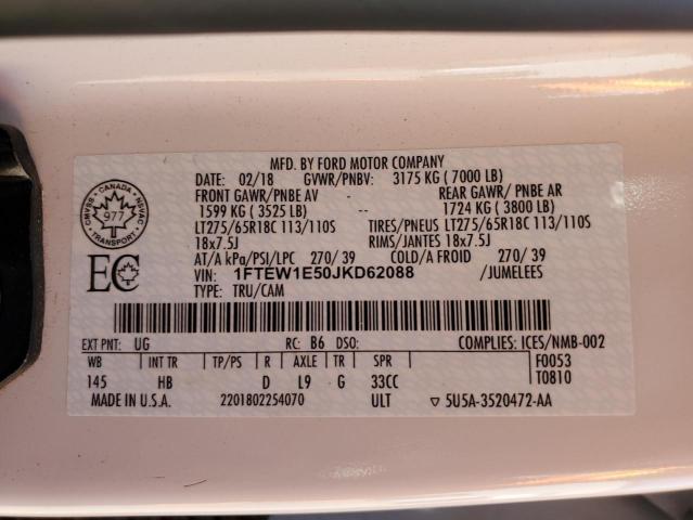 1FTEW1E50JKD62088 Ford F150 Supercrew