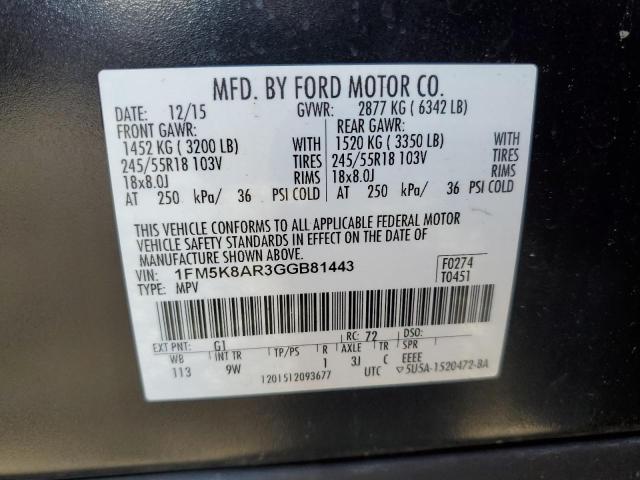 1FM5K8AR3GGB81443 Ford Explorer Police Interceptor