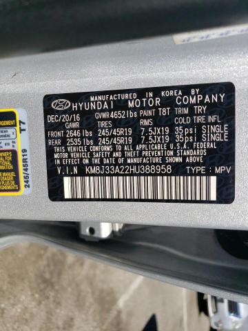 KM8J33A22HU388958 Hyundai Tucson Limited