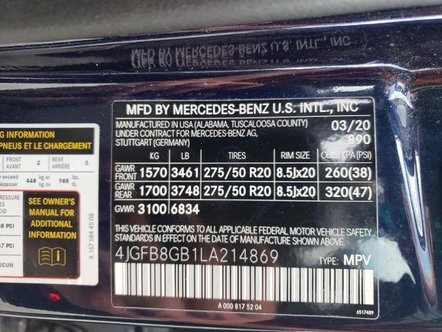 4JGFB8GB1LA214869 2020 MERCEDES-BENZ GLE-CLASS, photo no. 13