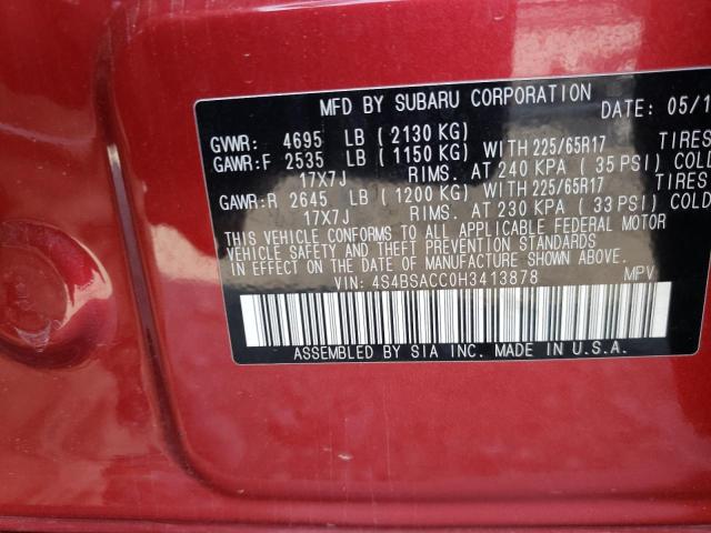 4S4BSACC0H3413878 Subaru Outback 2.5i Premium