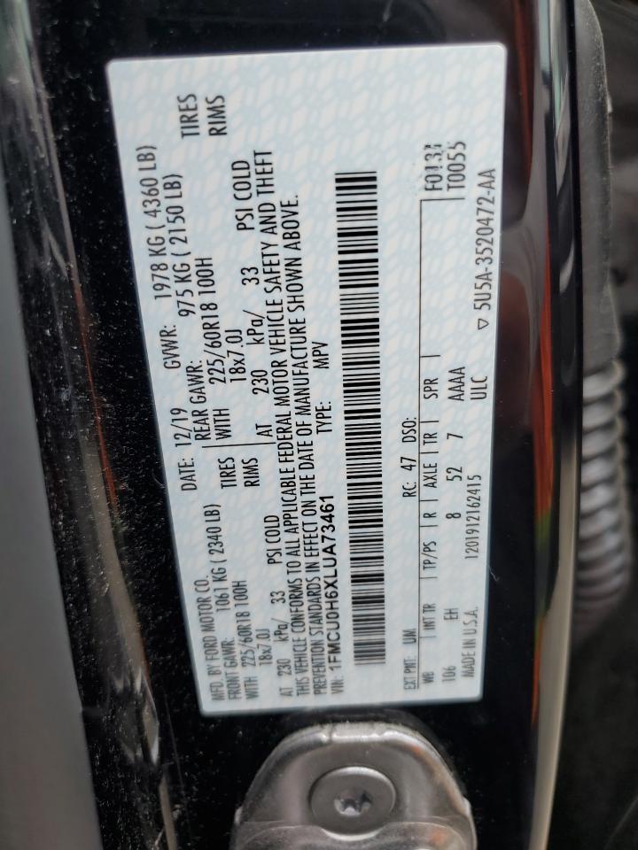 1FMCU0H6XLUA73461 FORD ESCAPE 2020