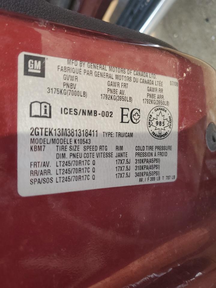 2GTEK13M381318411 2008 GMC Sierra K1500