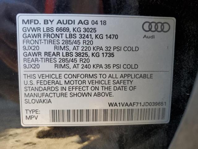 VIN WA1VAAF71JD039651 2018 Audi Q7, Prestige no.13