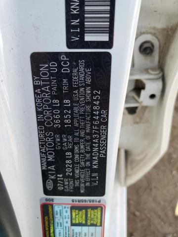 KNADN4A37F6448452 | 2015 KIA RIO EX