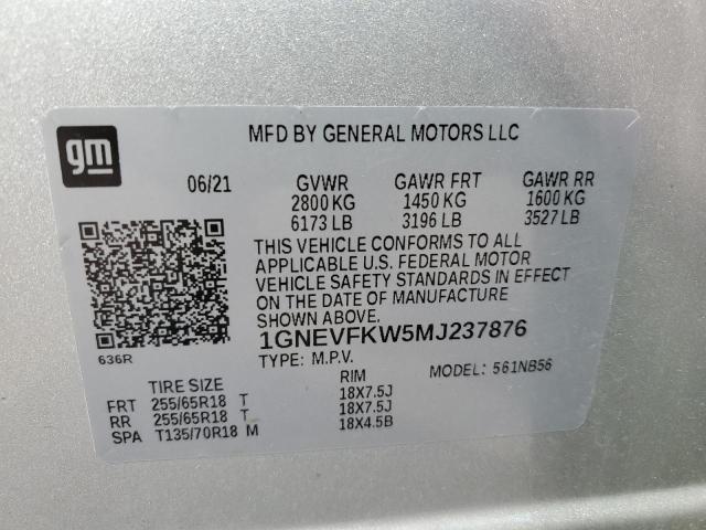 1GNEVFKW5MJ237876 Chevrolet Traverse L 10