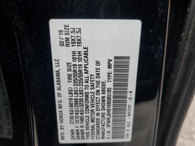 5FNRL6H91KB085195 2019 HONDA ODYSSEY, photo no. 13