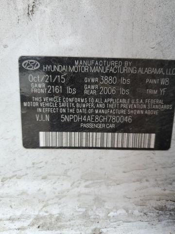 5NPDH4AE8GH780046 Hyundai ELANTRA SE