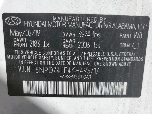 5NPD74LF4KH495717 | 2019 HYUNDAI ELANTRA SE