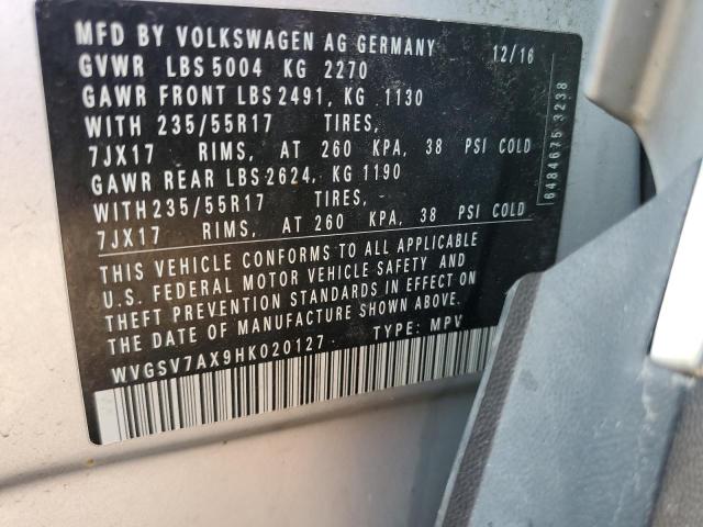 2017 VOLKSWAGEN TIGUAN WOL - WVGSV7AX9HK020127