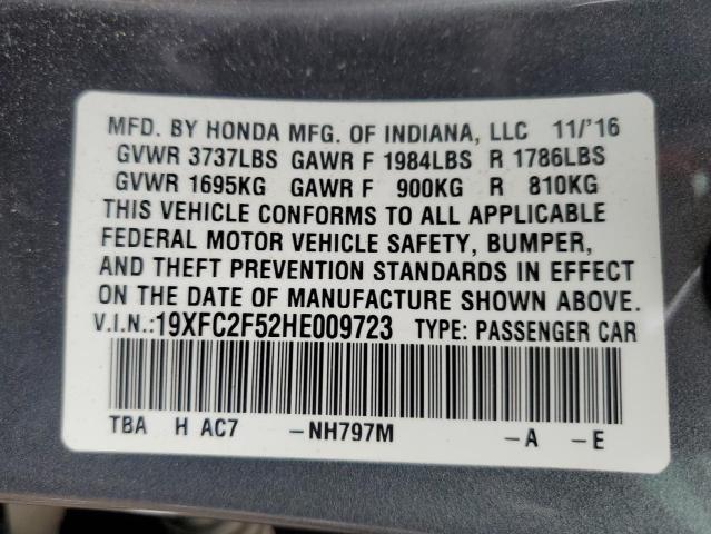 2017 HONDA CIVIC COUP 19XFC2F52HE009723