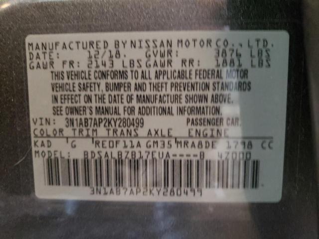 3N1AB7AP2KY280499 Nissan SENTRA S