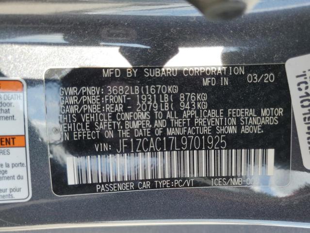 2020 SUBARU BRZ LIMITE JF1ZCAC17L9701925