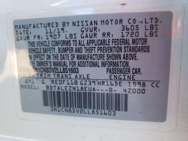 3N1CN8DV2LL851603 | 2020 NISSAN VERSA S